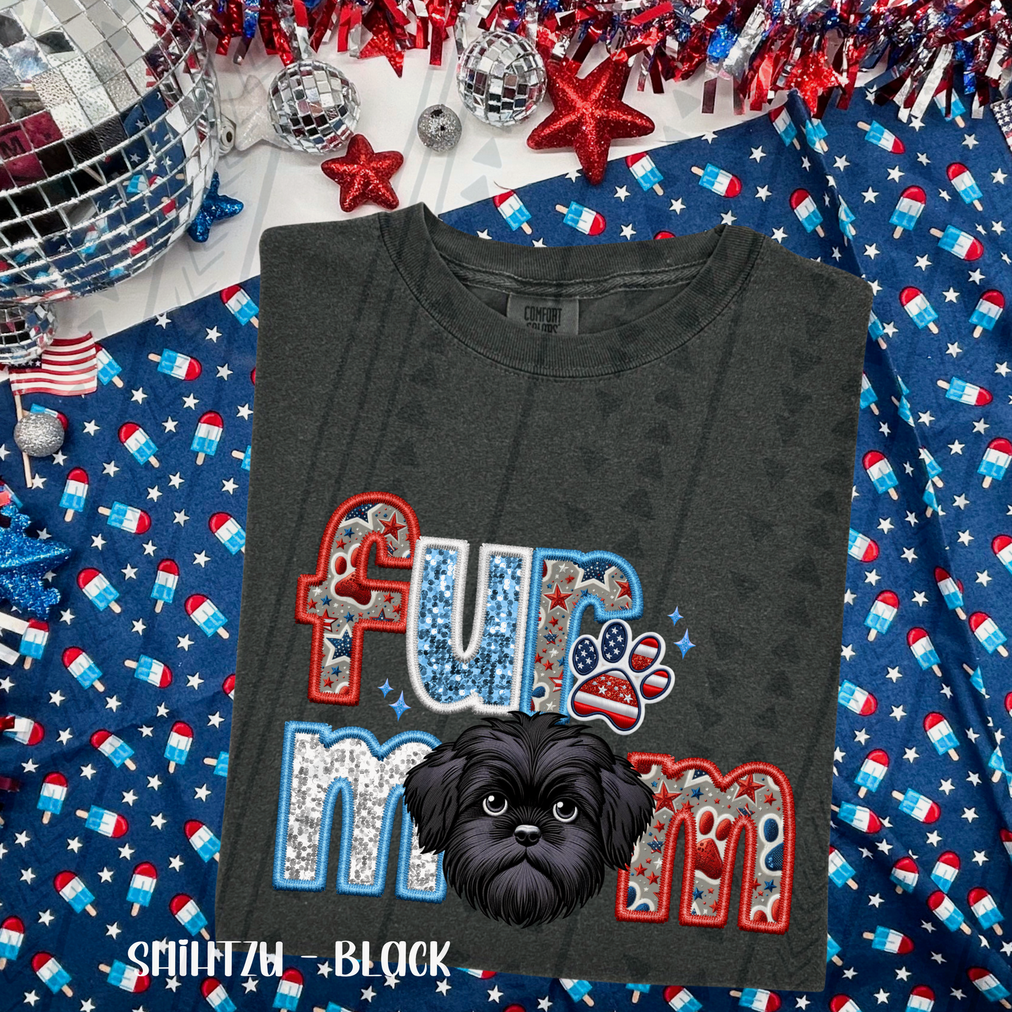 Patriotic Fur Mom DTF Transfer