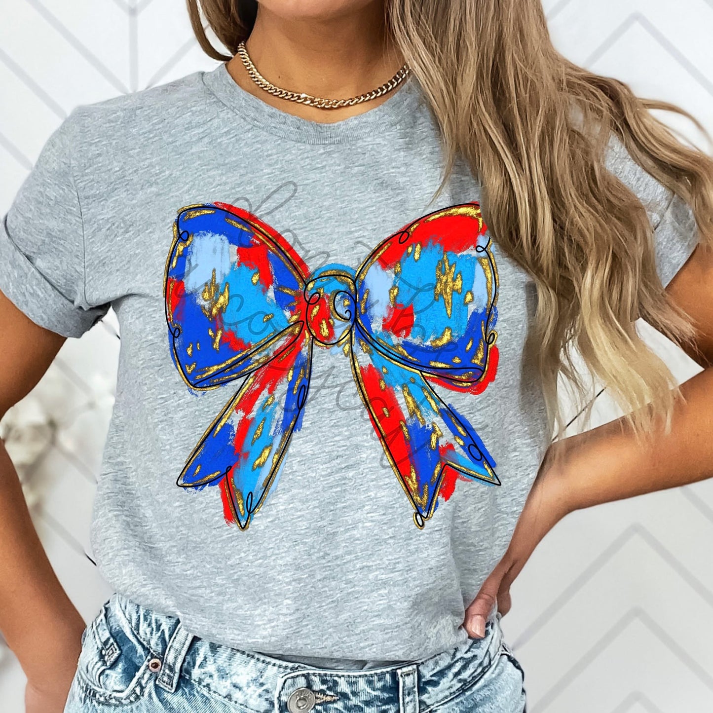 Bow Fourth Of July Watercolor DTF Transfer