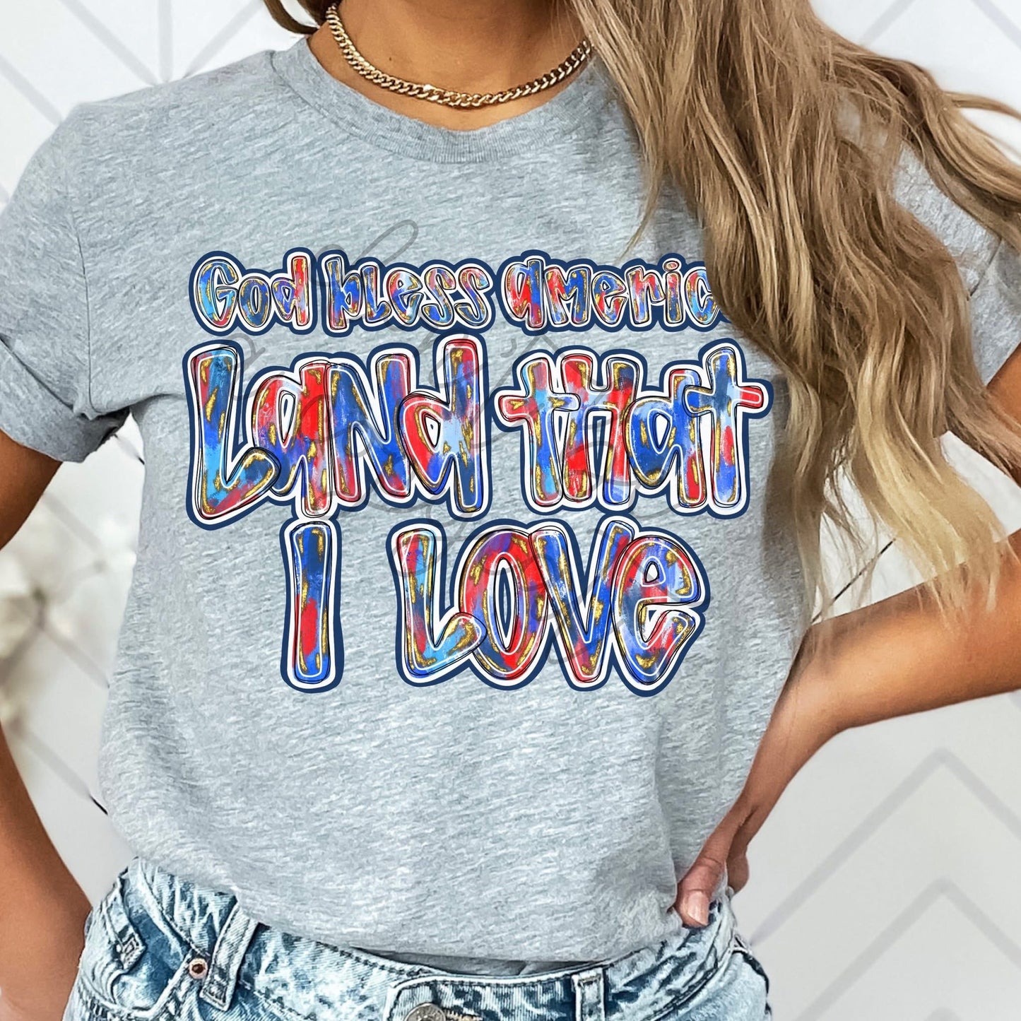 God Bless America Land That I Love DTF Transfer