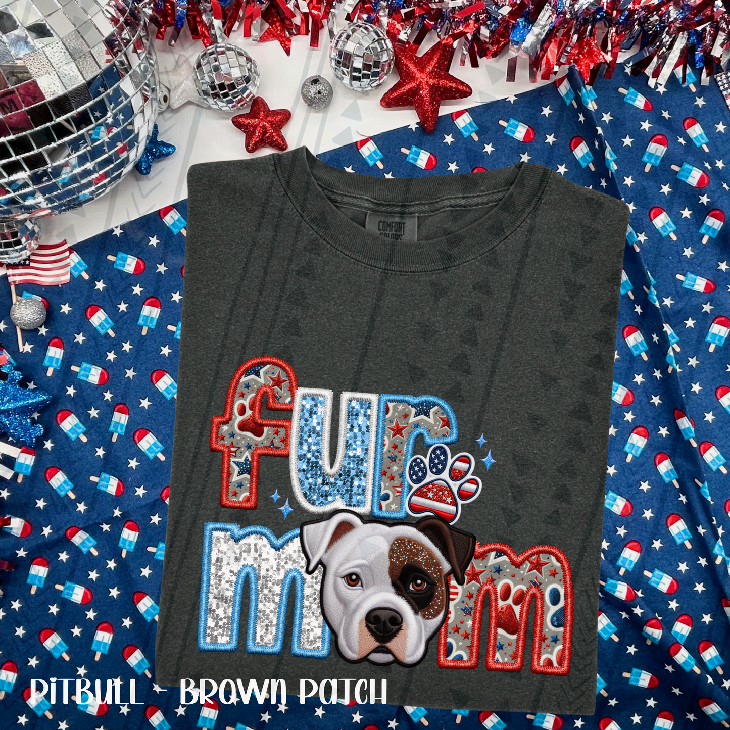 Patriotic Fur Mom DTF Transfer