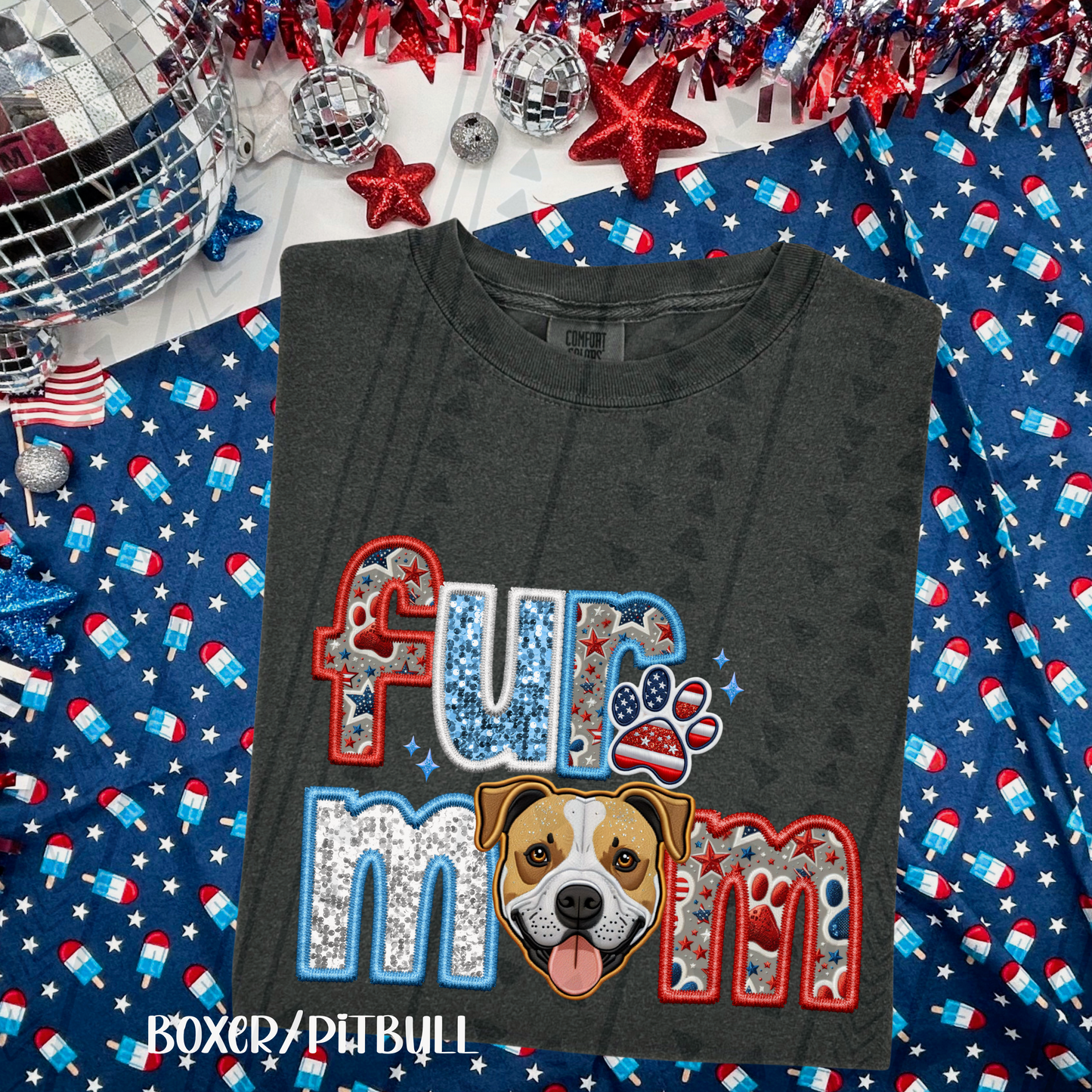 Patriotic Fur Mom DTF Transfer