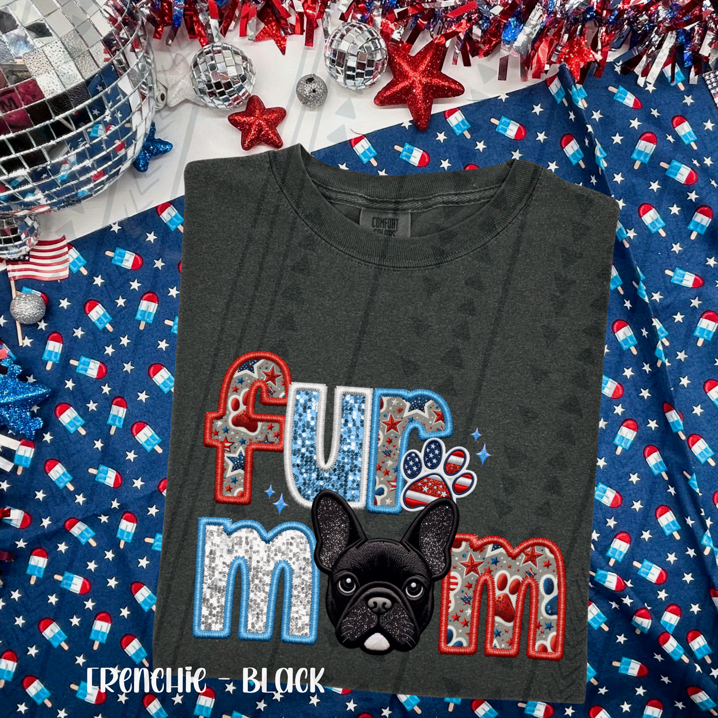 Patriotic Fur Mom DTF Transfer