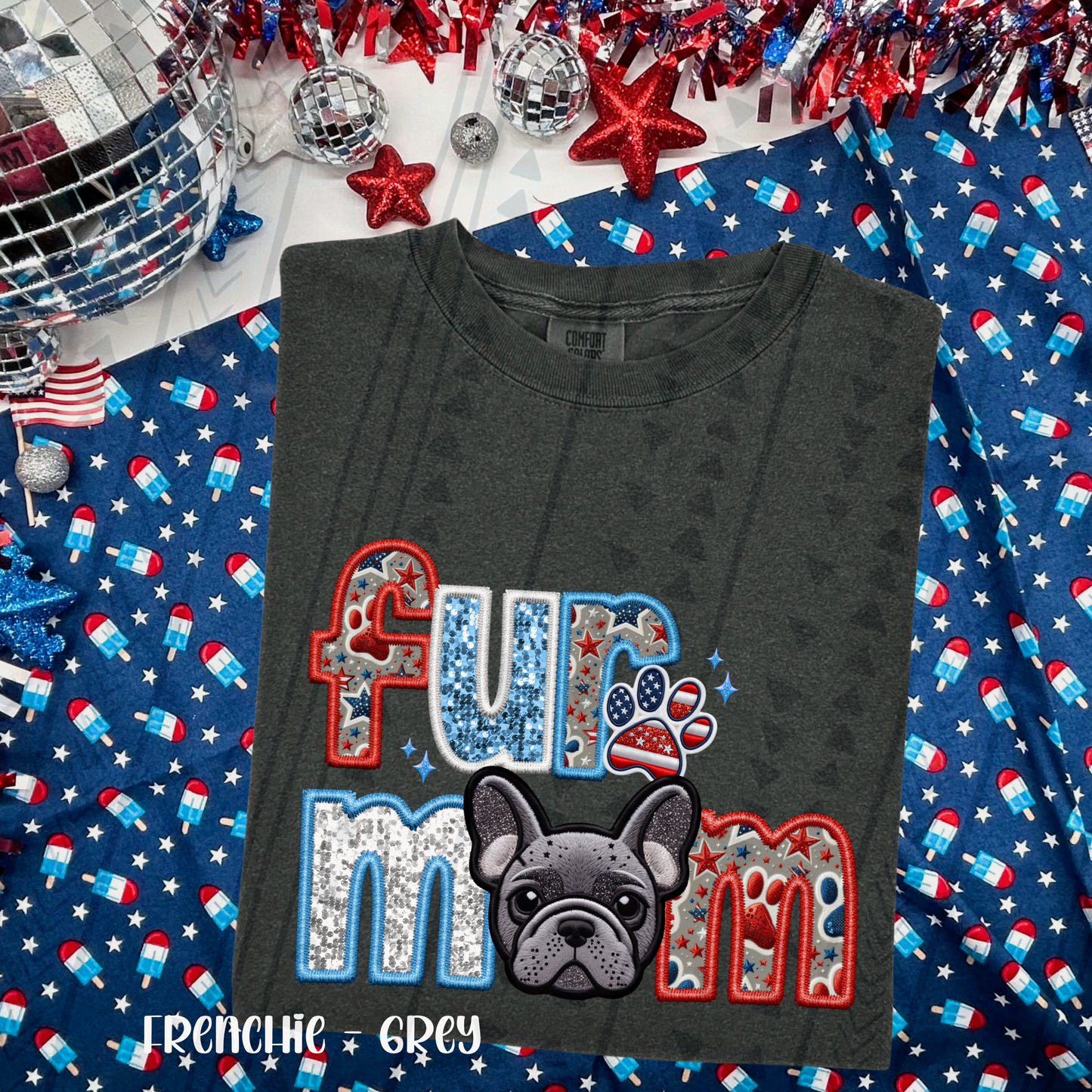 Patriotic Fur Mom DTF Transfer