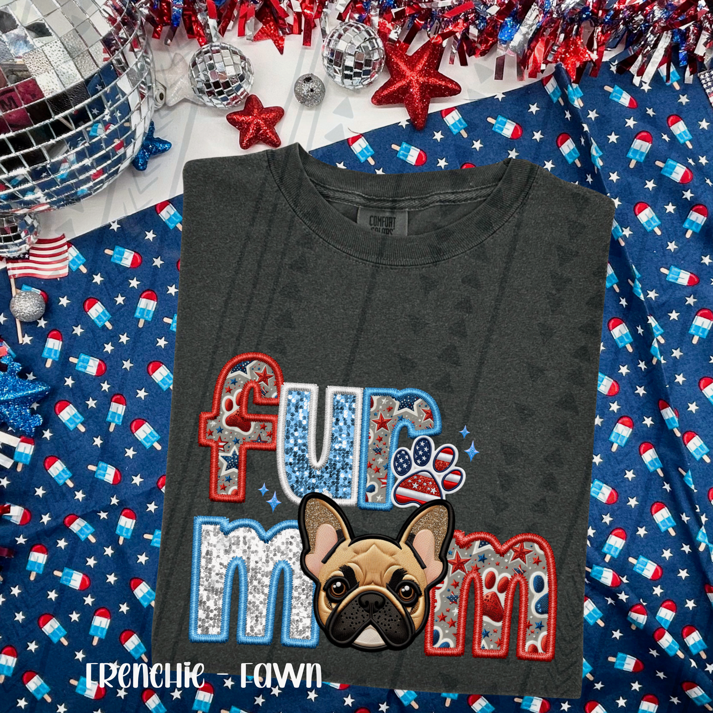 Patriotic Fur Mom DTF Transfer