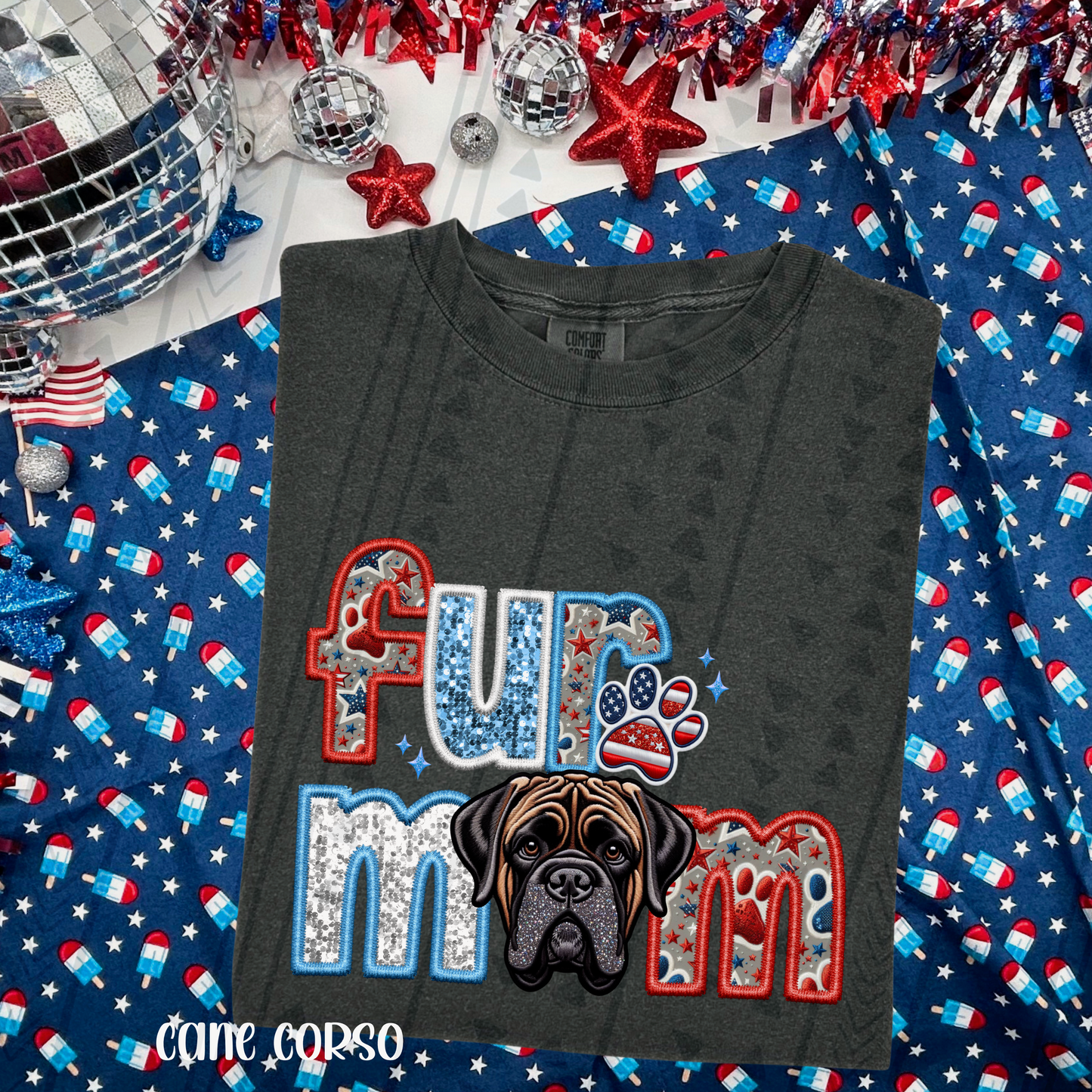 Patriotic Fur Mom DTF Transfer