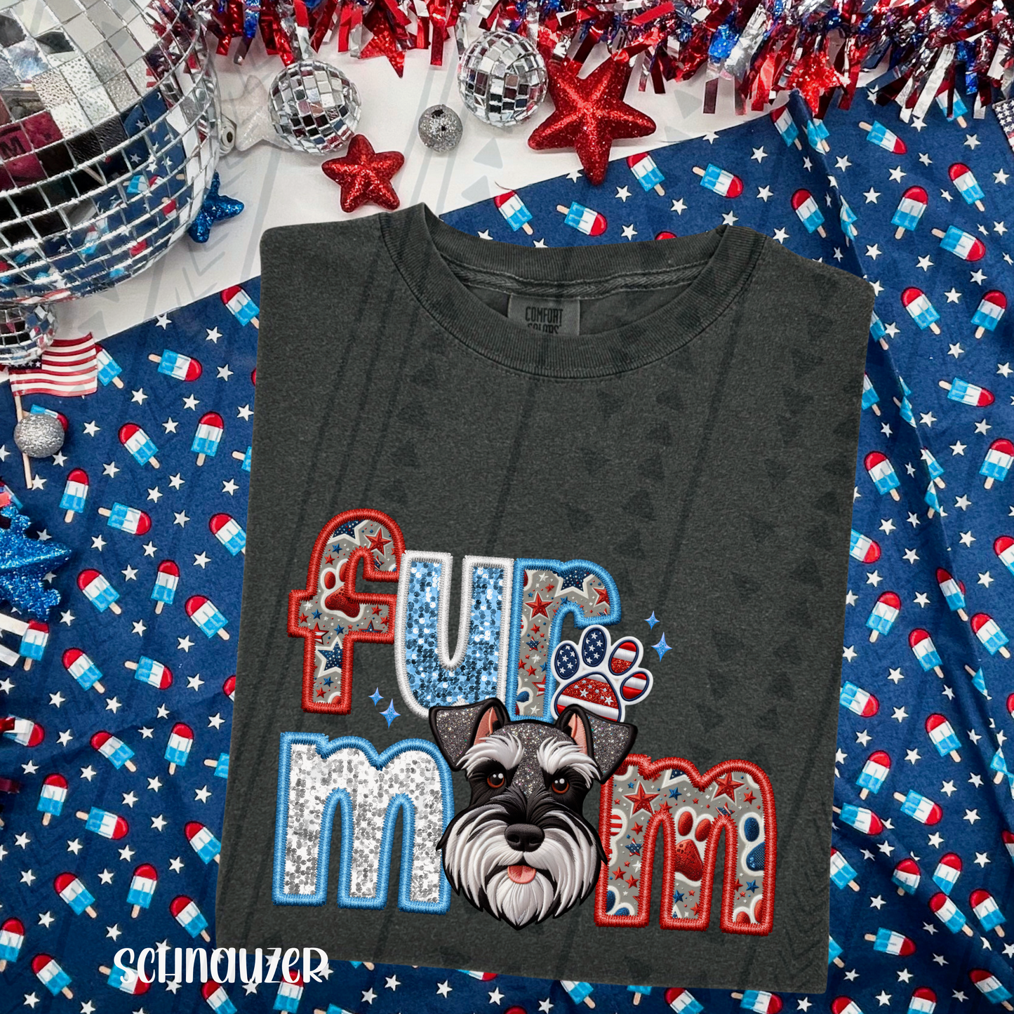 Patriotic Fur Mom DTF Transfer