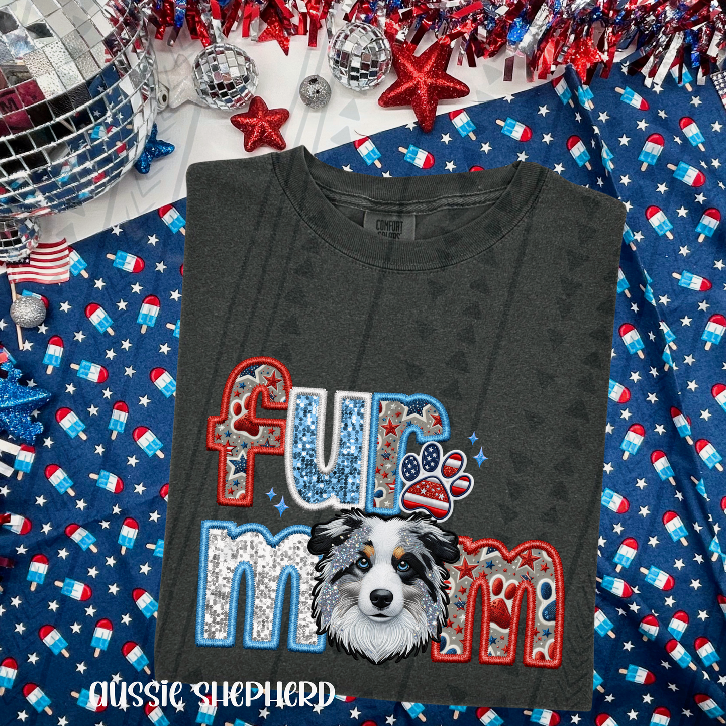 Patriotic Fur Mom DTF Transfer