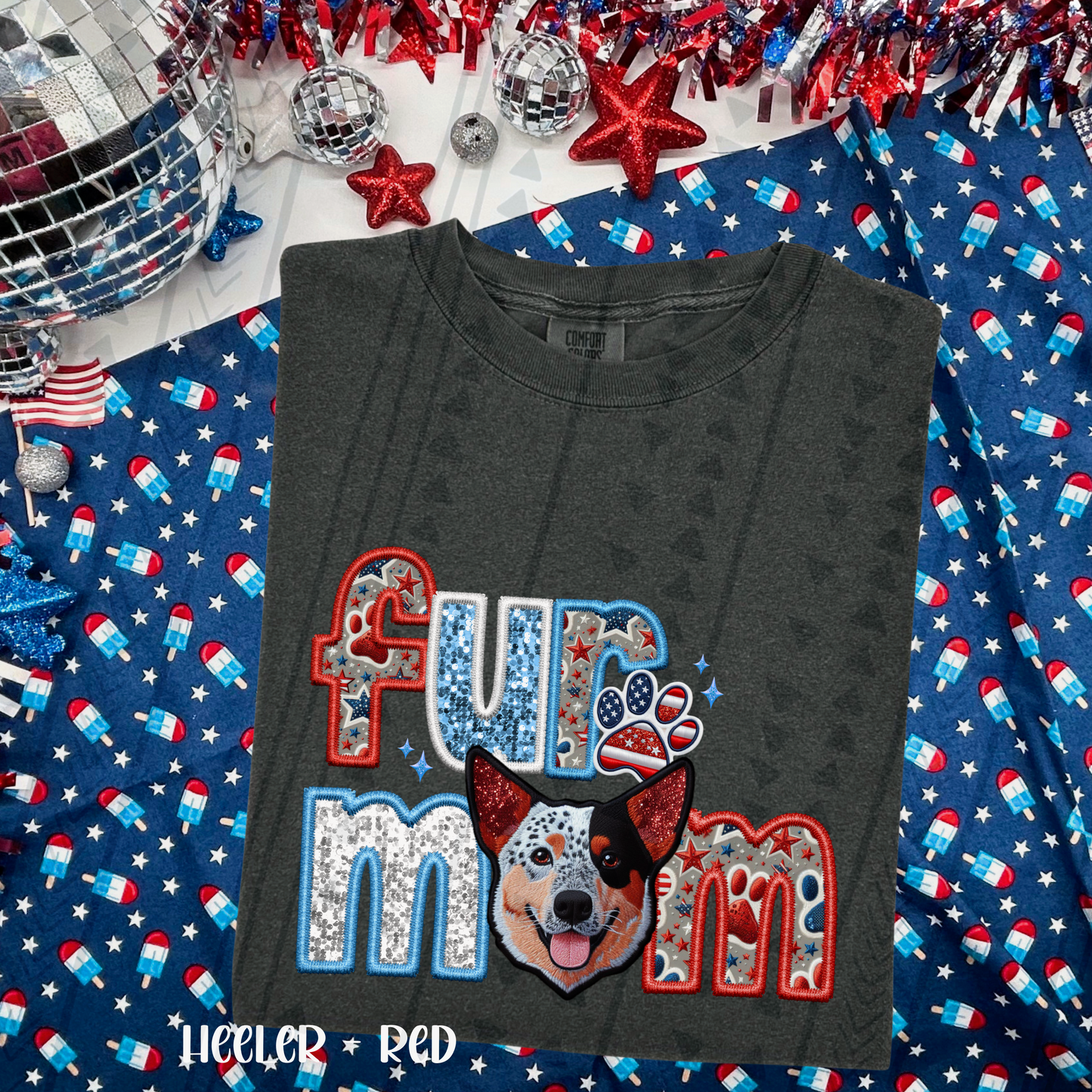 Patriotic Fur Mom DTF Transfer