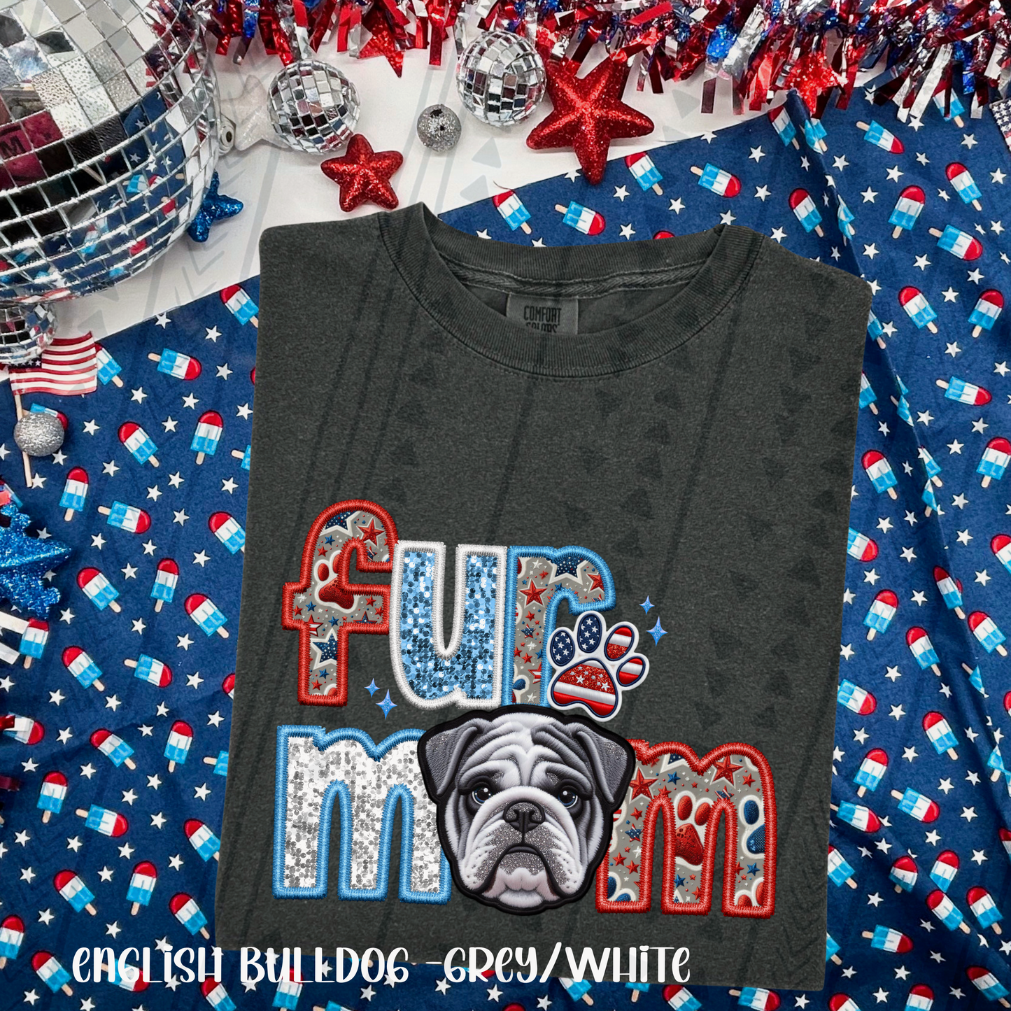 Patriotic Fur Mom DTF Transfer