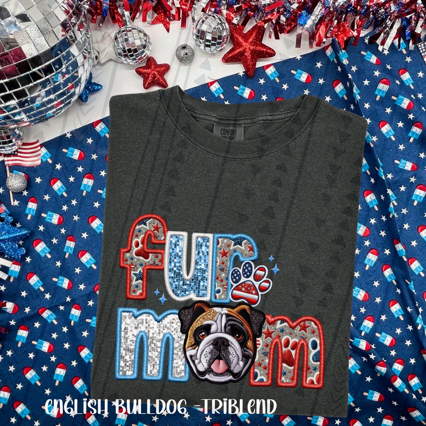 Patriotic Fur Mom DTF Transfer