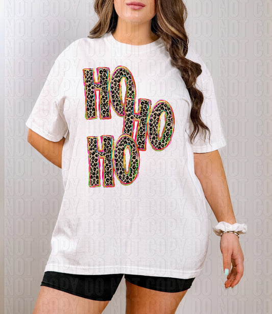 Hohoho Cheetah With Colorful Outline DTF Transfer