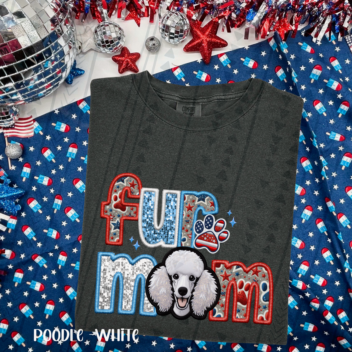 Patriotic Fur Mom DTF Transfer