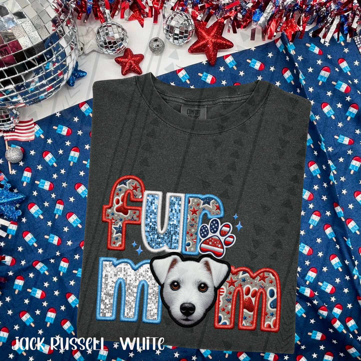 Patriotic Fur Mom DTF Transfer