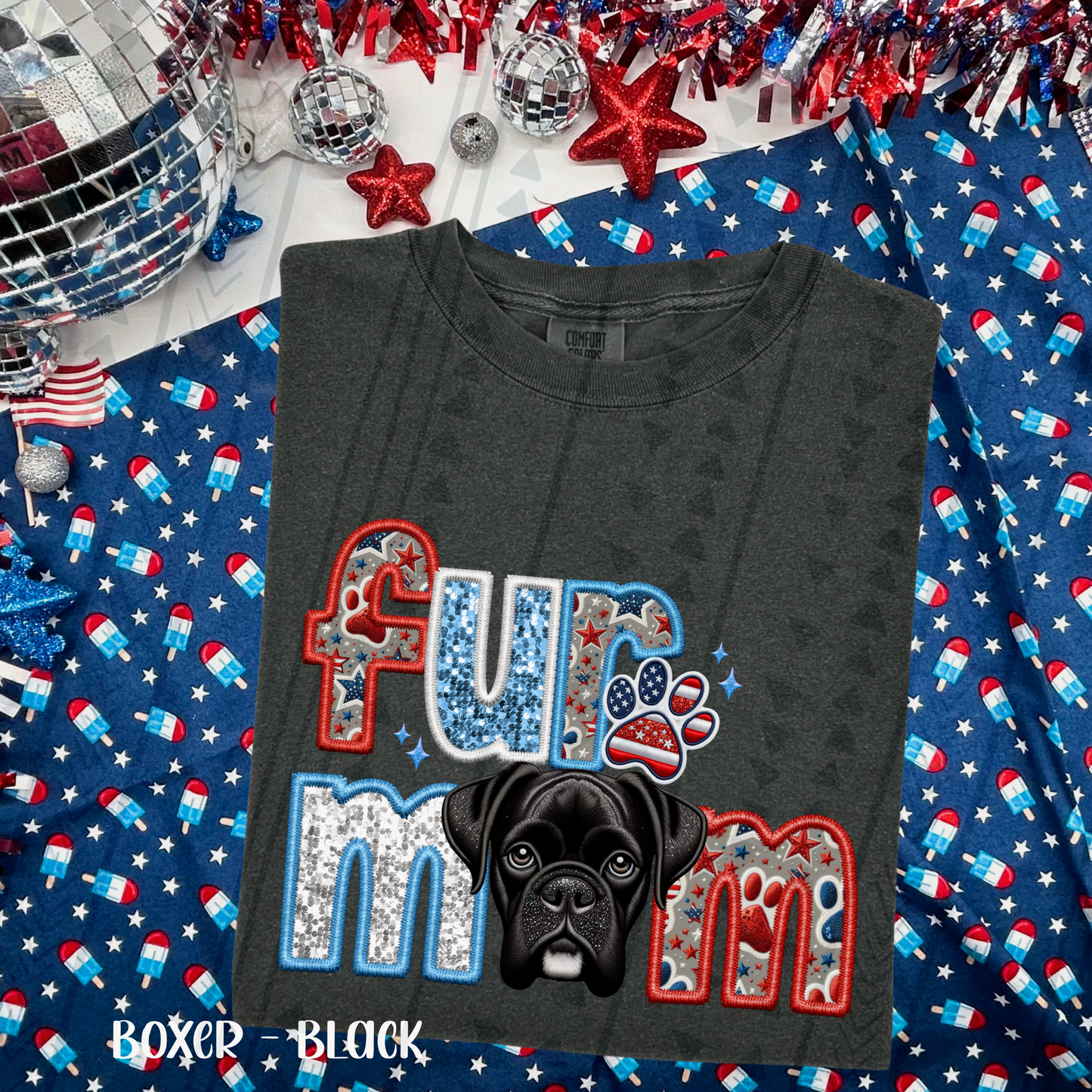 Patriotic Fur Mom DTF Transfer