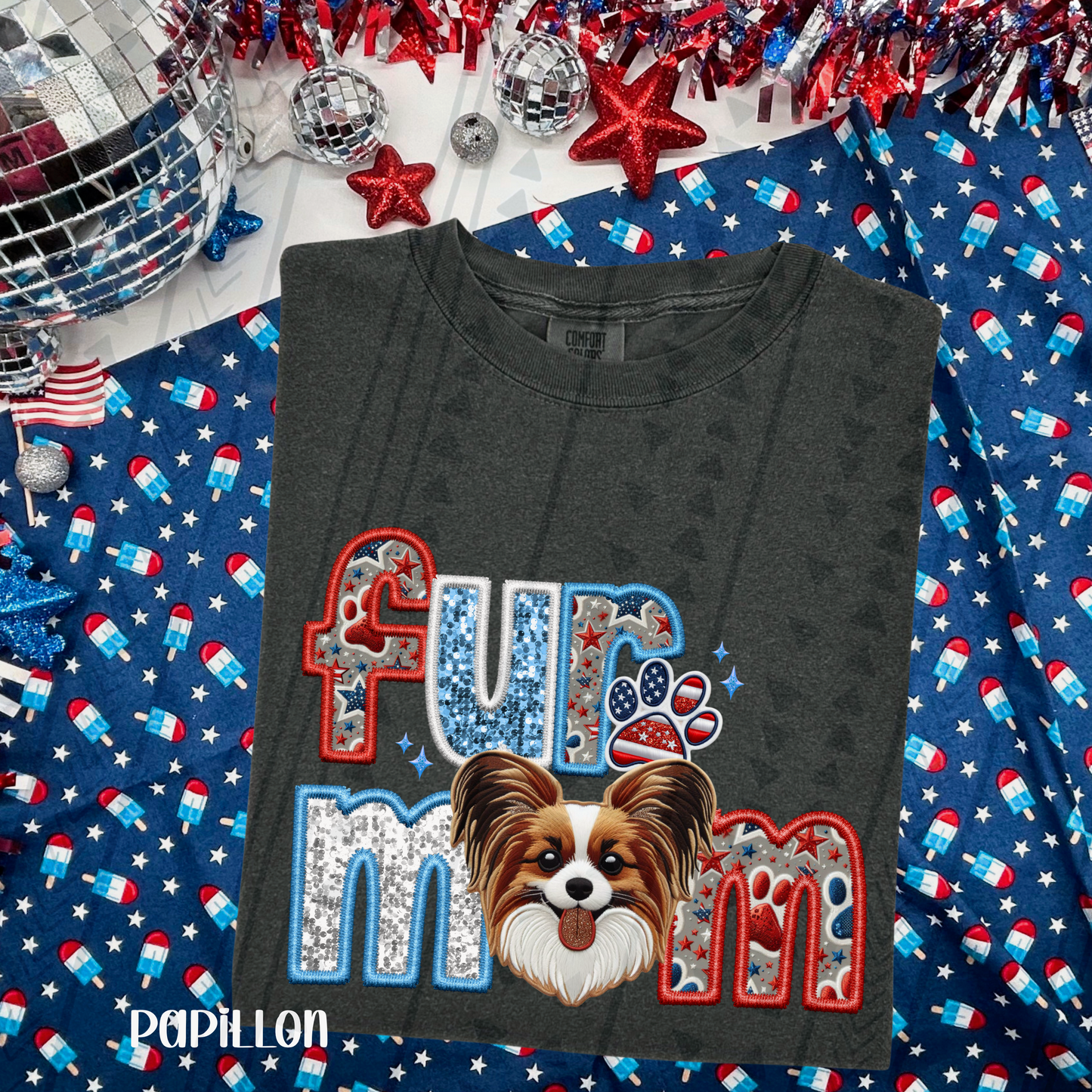 Patriotic Fur Mom DTF Transfer