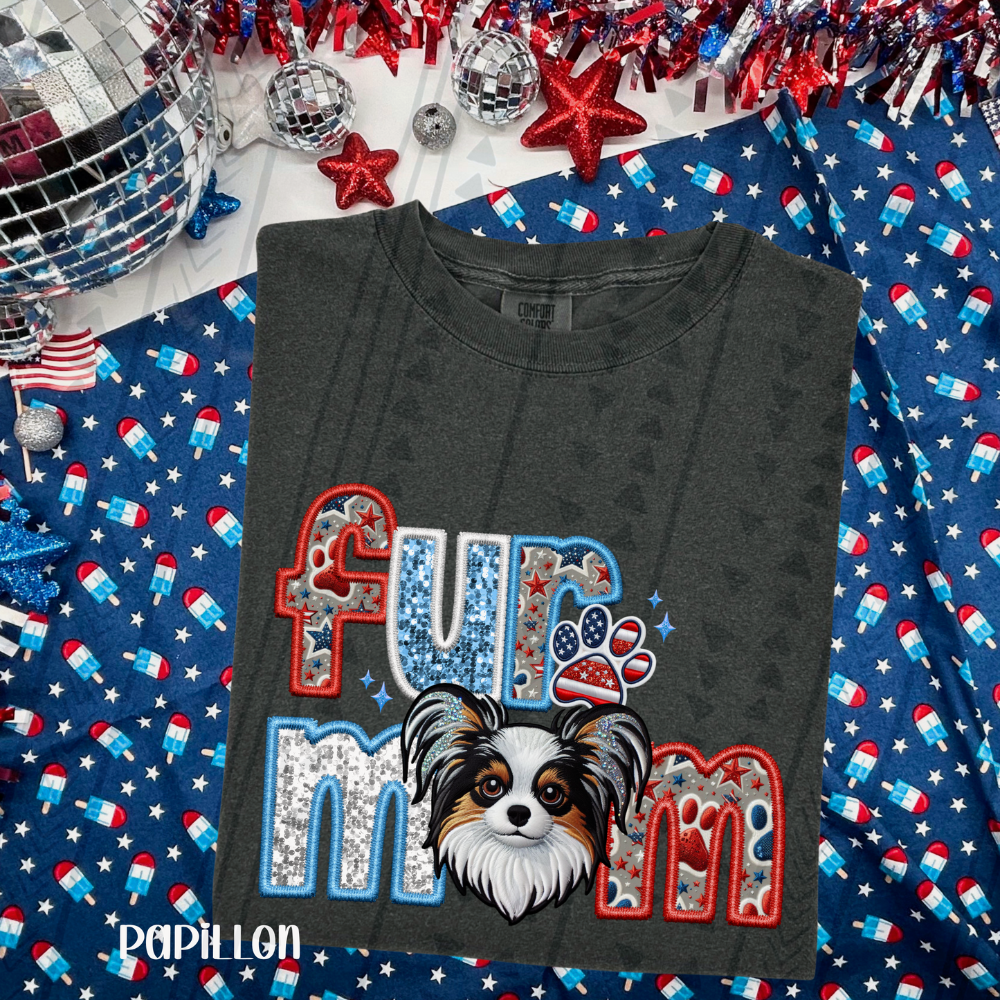 Patriotic Fur Mom DTF Transfer