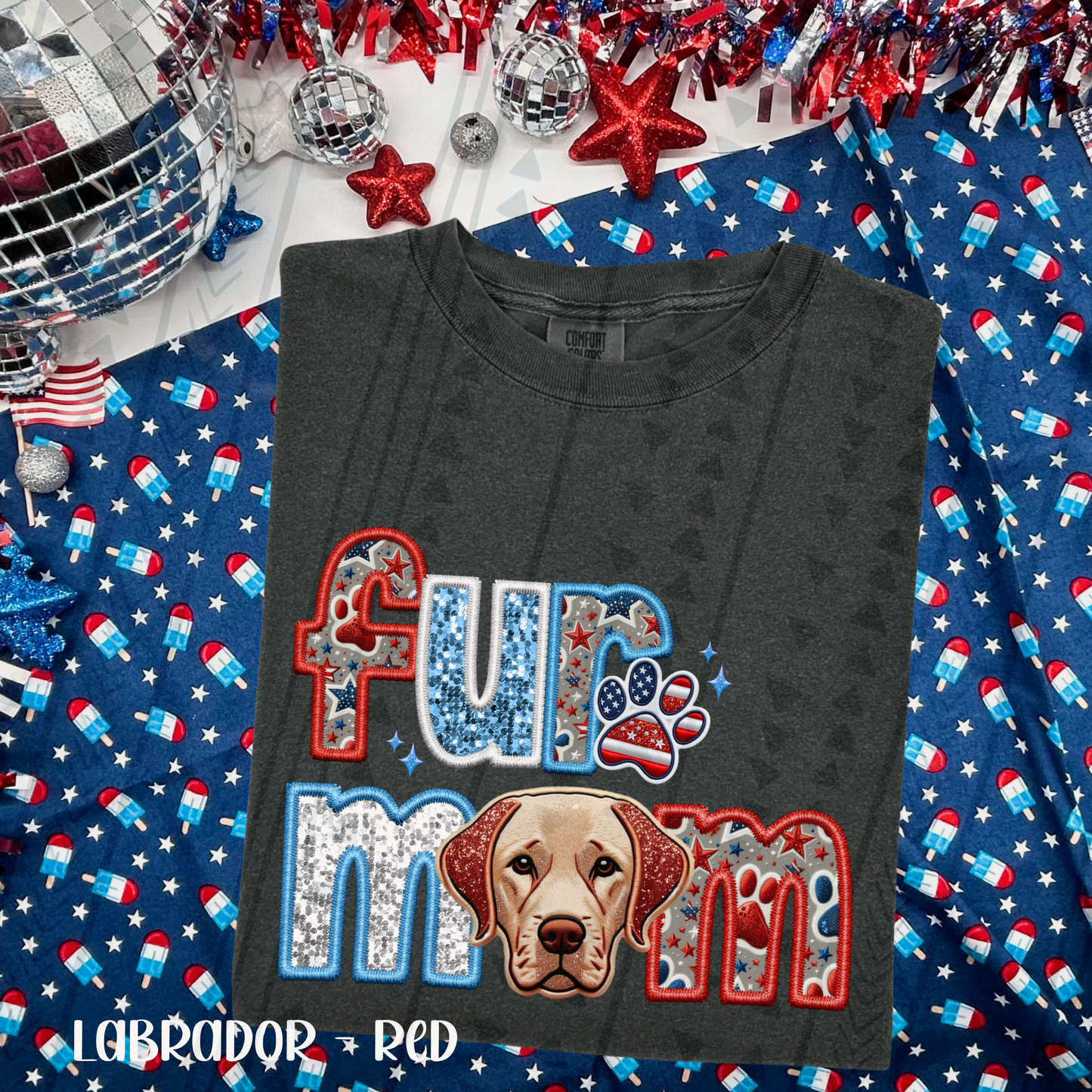 Patriotic Fur Mom DTF Transfer