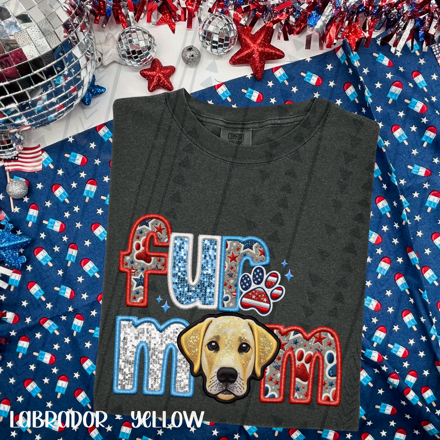 Patriotic Fur Mom DTF Transfer