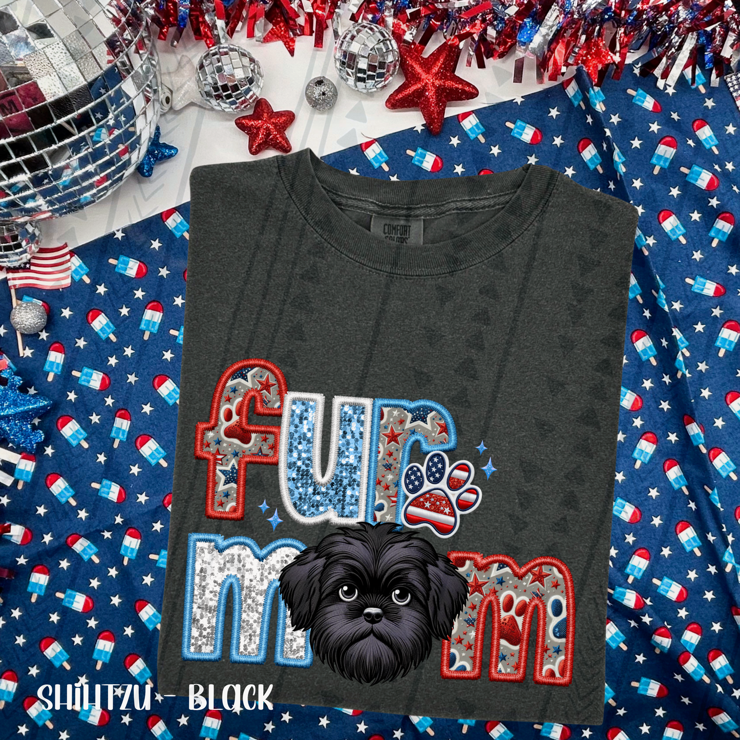 Patriotic Fur Mom DTF Transfer