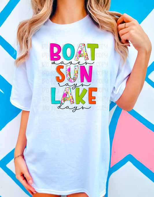 Boat Sun Lake DTF Transfer