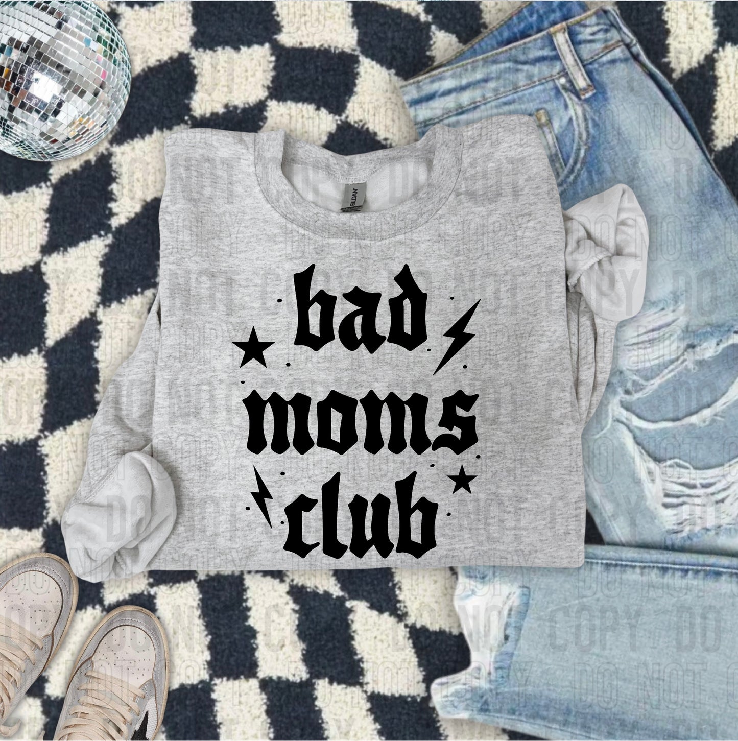 Bad Moms Club Black Font DTF Transfer