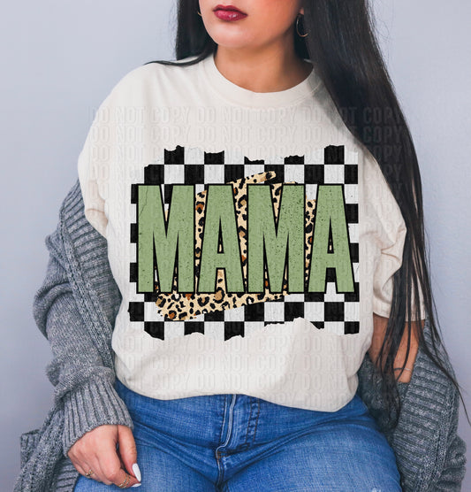Leopard Mama Checkered DTF Transfer