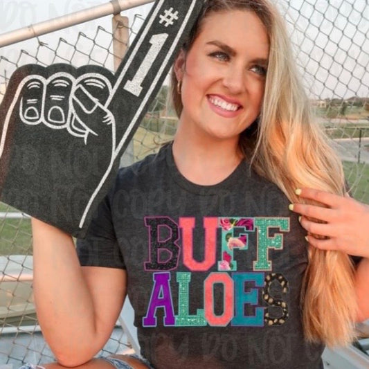 Buffalos Faux Appliqué DTF Transfer