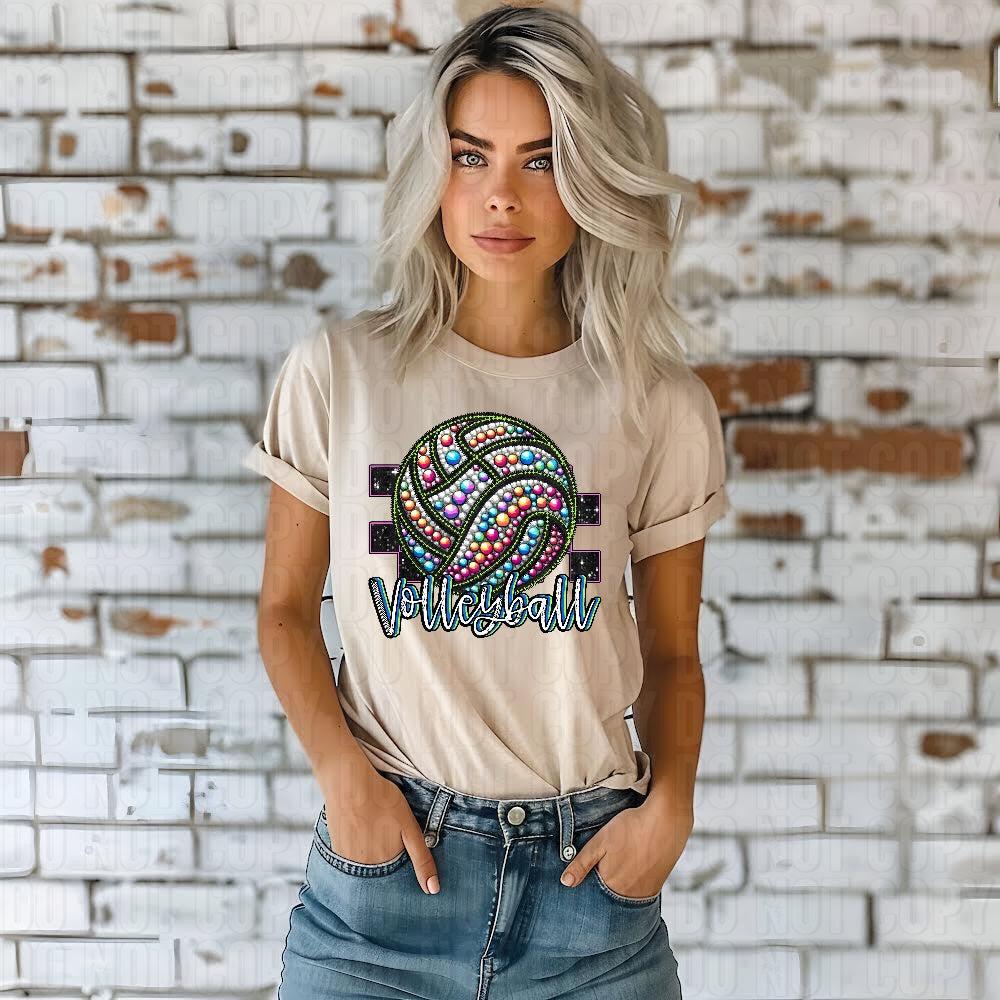 Rhinestone Volleyball DTF Transfer