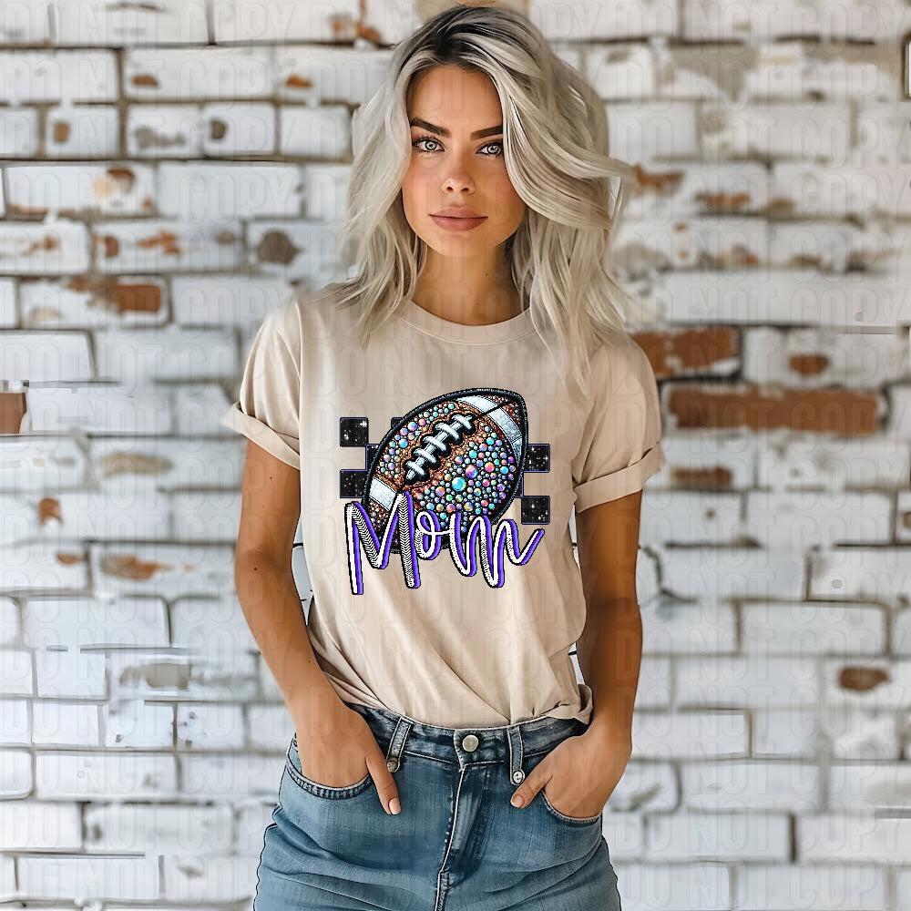 Rhinestone Football Mom DTF Transfer