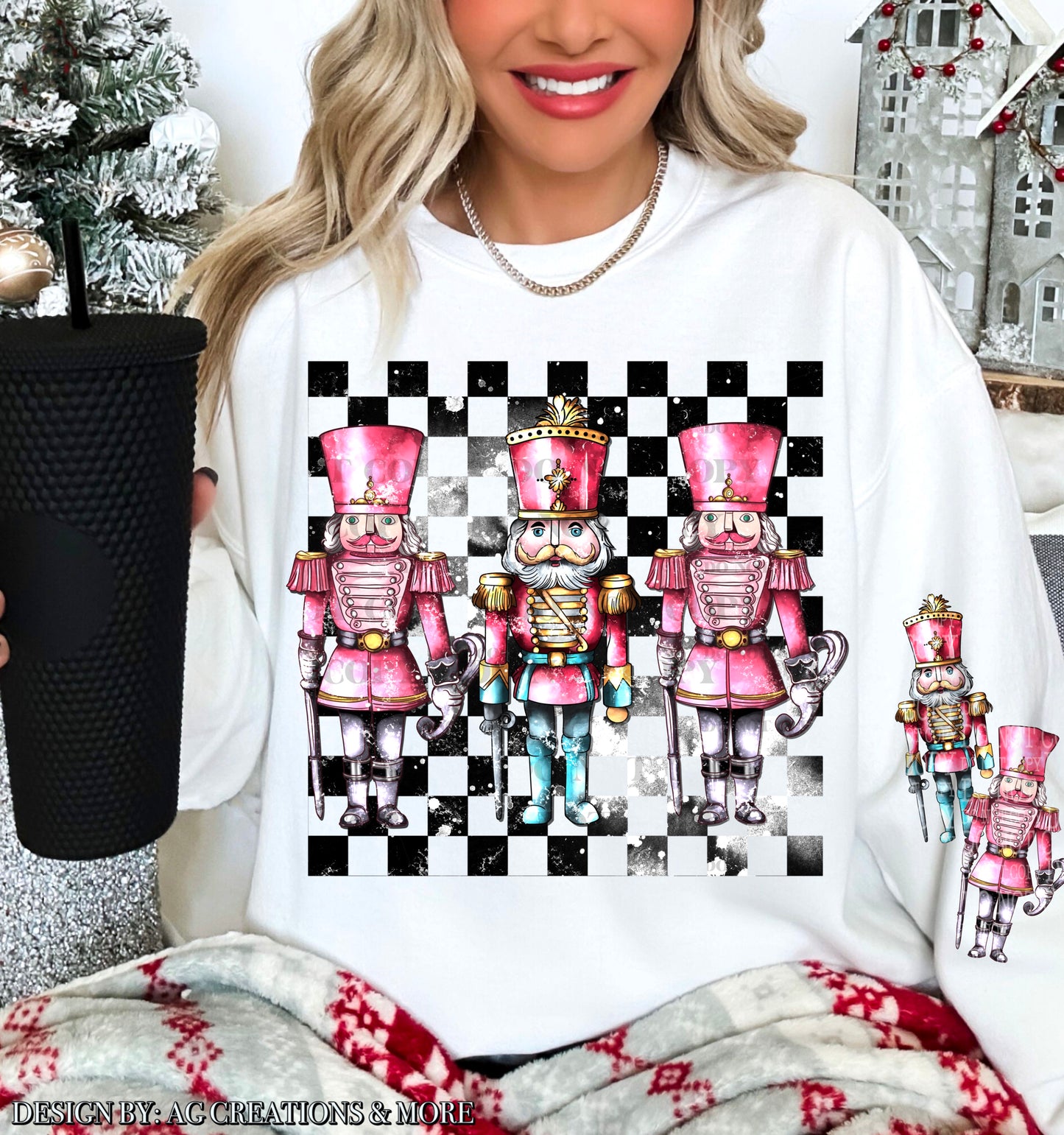 Nutcrackers W/ Checkered Background DTF Transfer