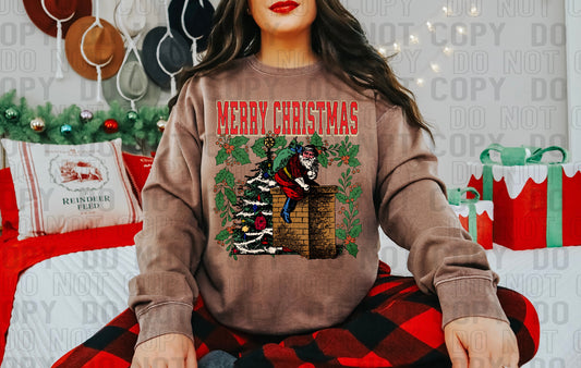 Merry Christmas Grunge Santa DTF Transfer