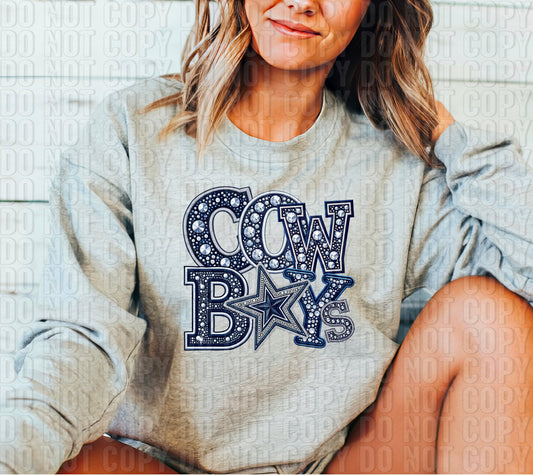 Cowboys Colorful Rhinestone Mascot DTF Transfer