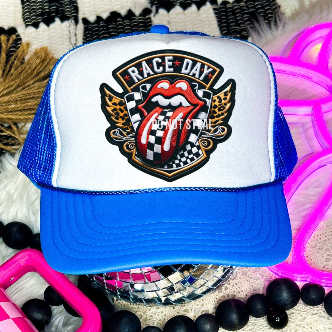 Race Day Faux Embroidery Hat Patch DTF Transfer