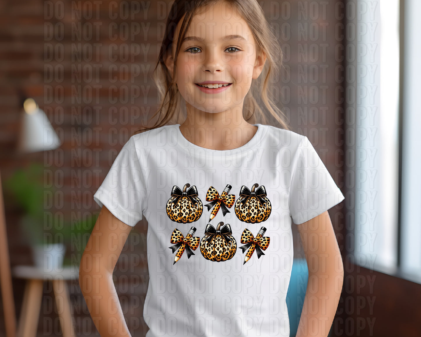 Leopard School Coquette Pumpkin Icons DTF Transfer