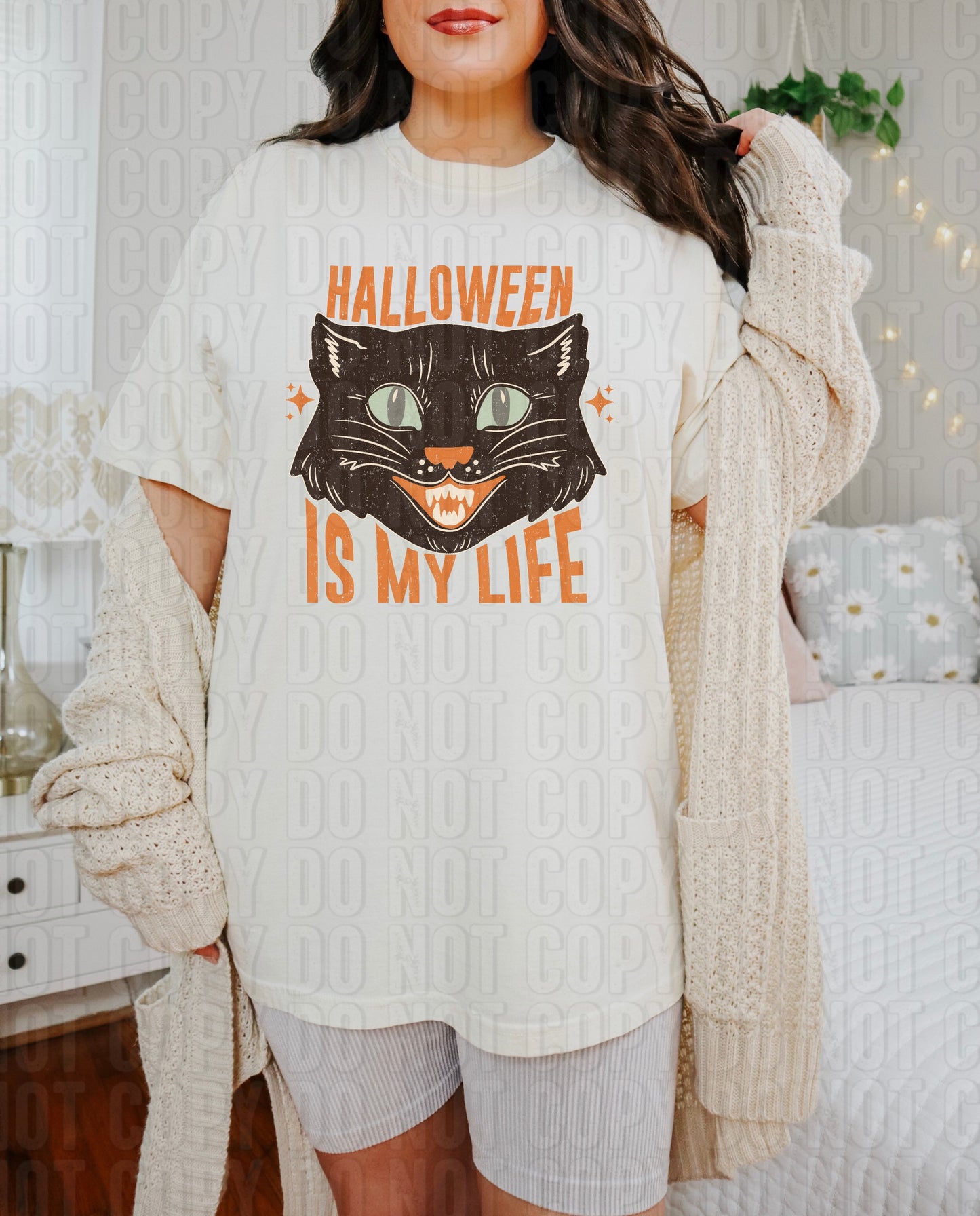 Halloween Is My Life Black Cat DTF Transfer