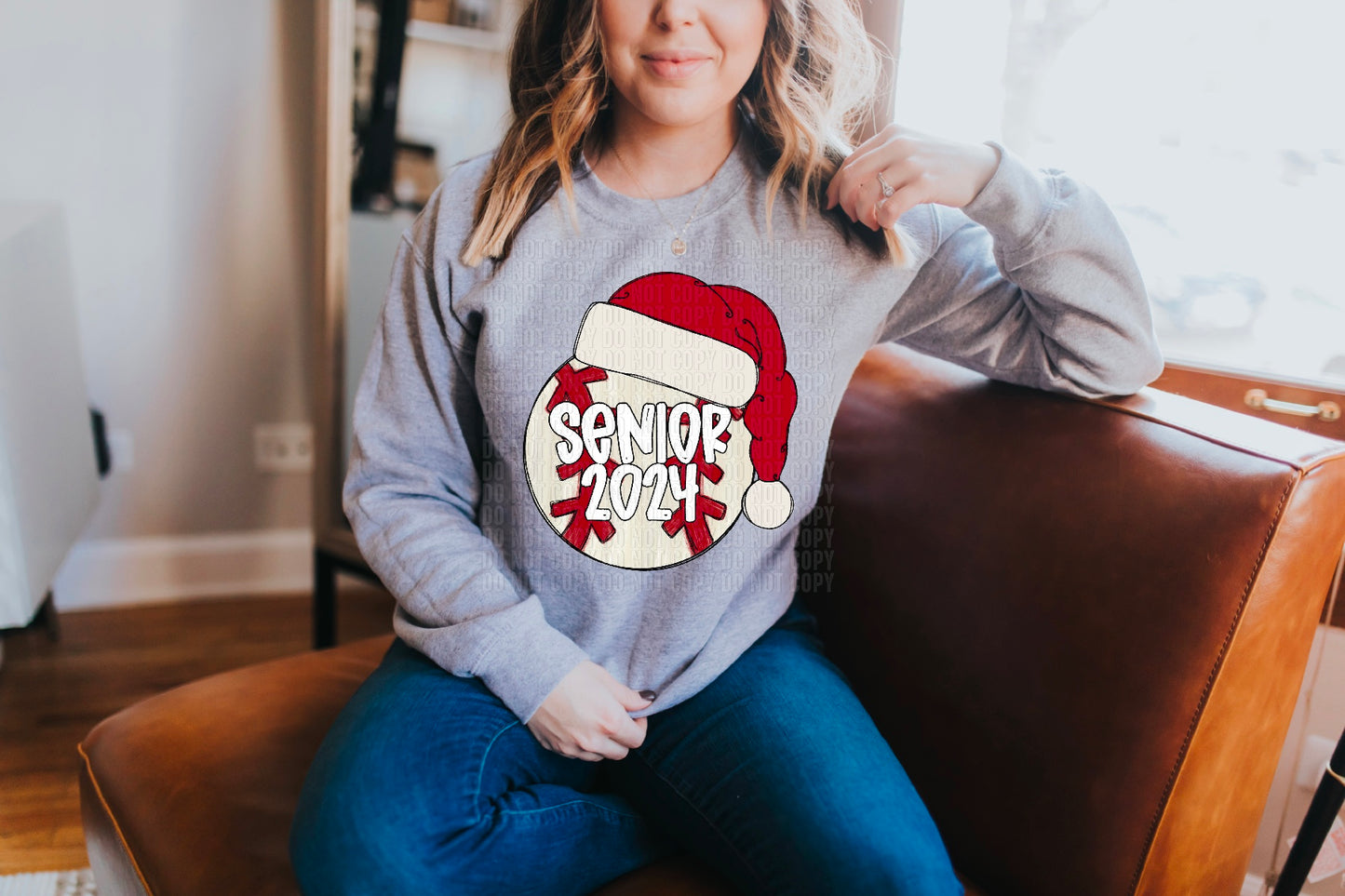 Senior 2024 Baseball Santa Hat DTF Transfer