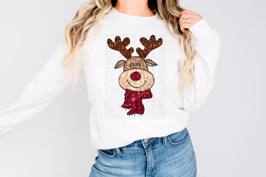 Sequined Faux Reindeer DTF Transfer