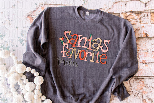 Santa's Favorite Teacher DTF Transfer