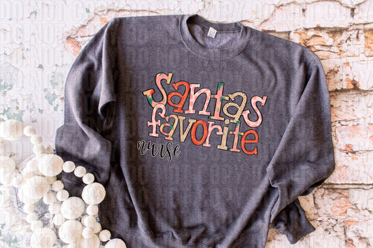 Santa's Favorite Nurse DTF Transfer