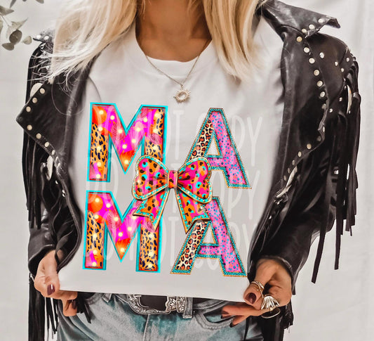 Mama Animal Print Coquette DTF Transfer
