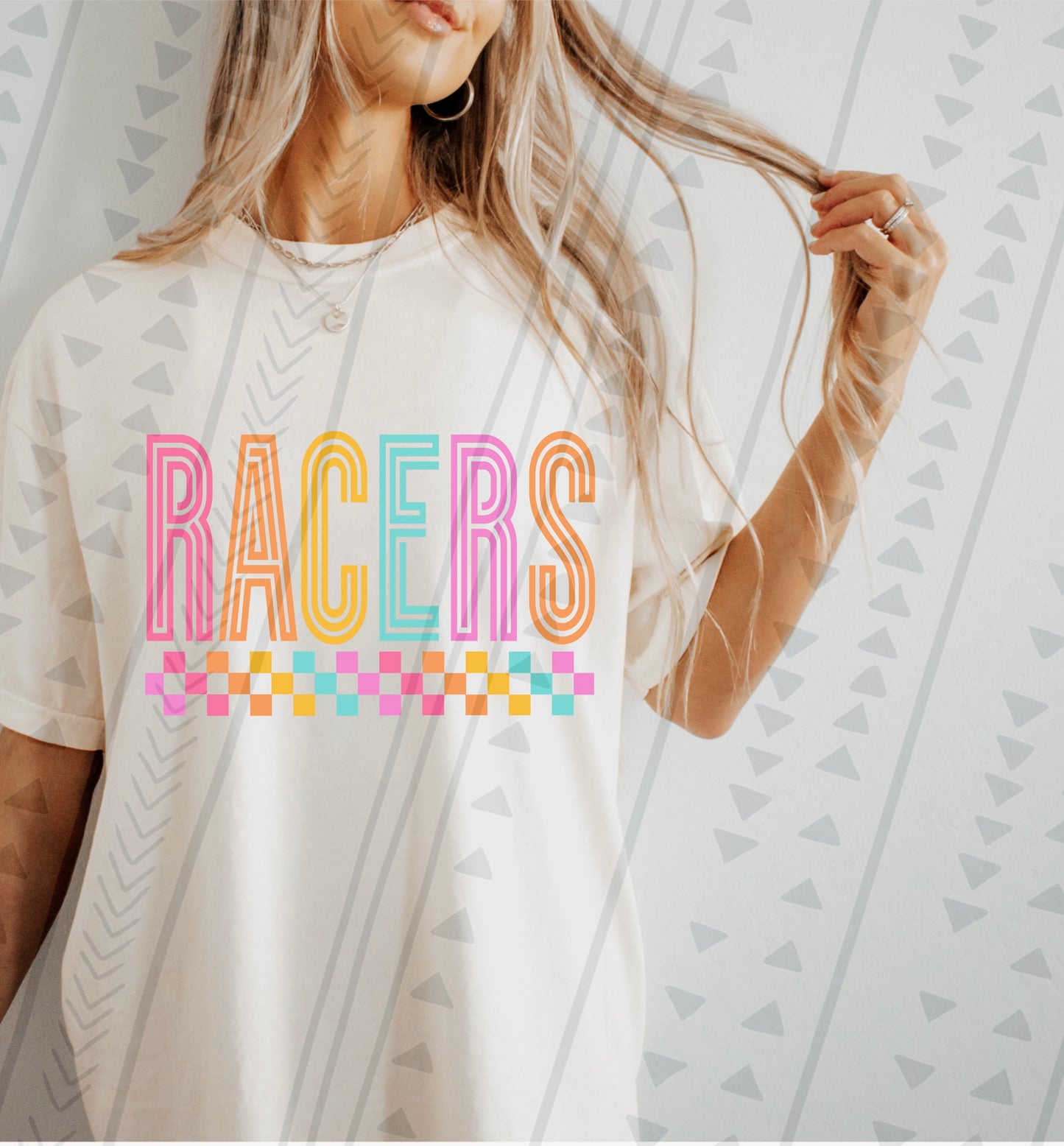 Racers Colorful Line Mascot DTF Transfer