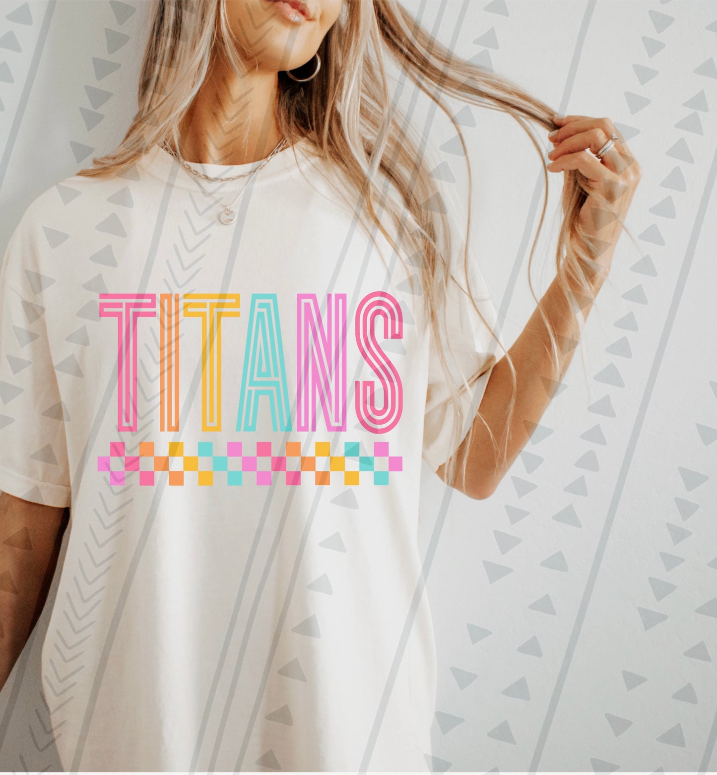 Titans Colorful Line Mascot DTF Transfer