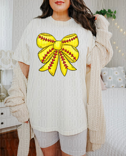 Softball Blow Up Bow DTF Transfer