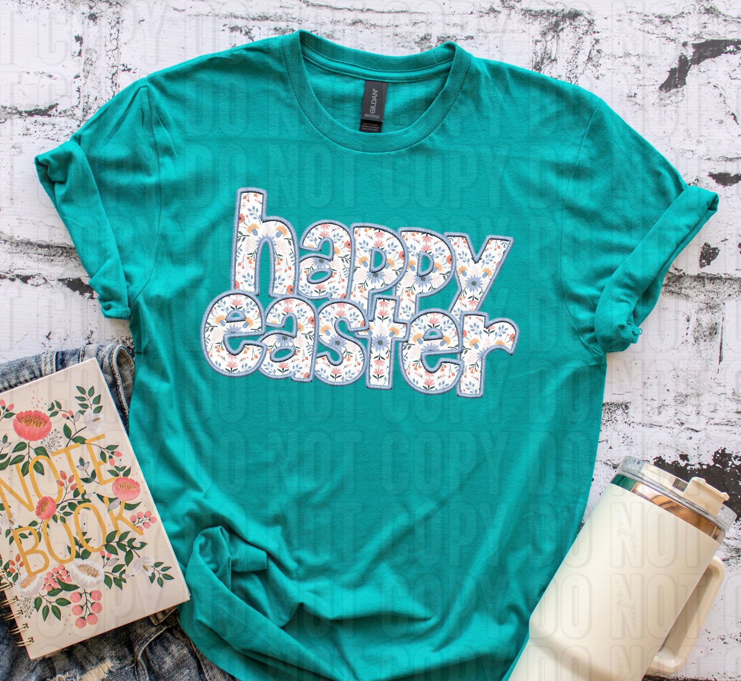 Happy Easter Violet Faux Embroidery DTF Transfer