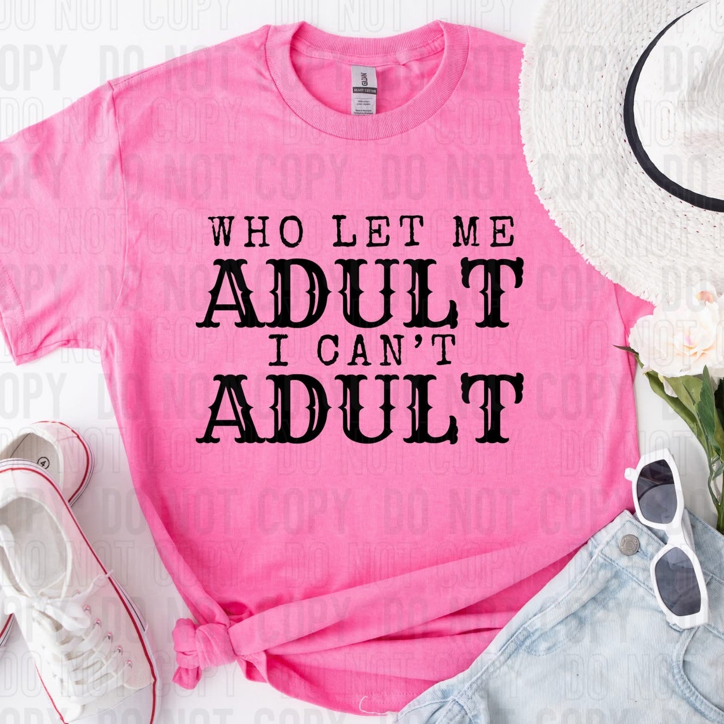 Who Let Me Adult DTF Transfer