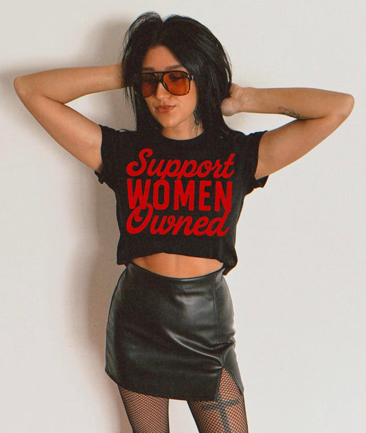 Support Women Owned Red Font DTF Transfer