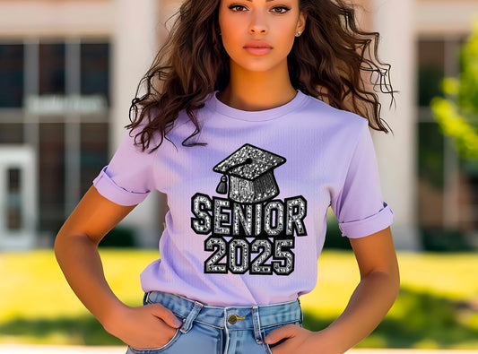 Senior 2025 Rhinestone Cap DTF Transfer