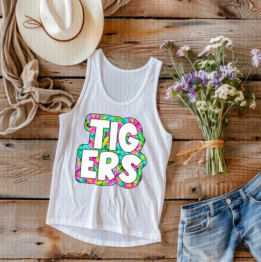 Tigers Floral Mascot DTF Transfer