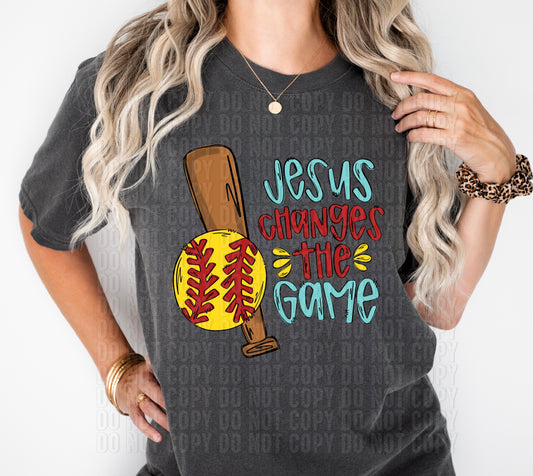 Jesus Changes The Game Softball DTF Transfer