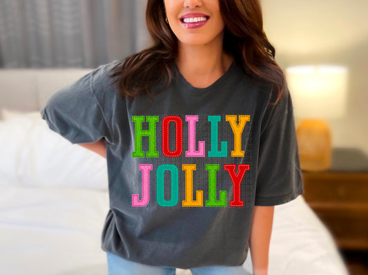 Holly Jolly Felt Faux DTF Transfer